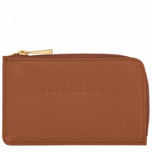 Porte-Carte Longchamp Le FOULONNÉ Femme Caramel Soldes | 30036021121