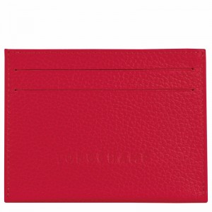 Porte-Carte Longchamp Le FOULONNÉ Femme Rouge Soldes | L3218021C39