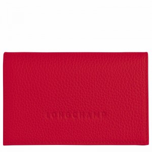 Porte-Carte Longchamp Le FOULONNÉ Femme Rouge Soldes | L3243021C39