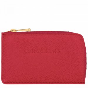 Porte-Carte Longchamp Le FOULONNÉ Femme Rouge Soldes | 30036021C39