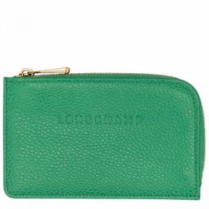 Porte-Carte Longchamp Le FOULONNÉ Femme Vert Soldes | 30036021129