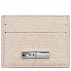 Porte-Carte Longchamp Le Roseau Femme Blanche Soldes | L3218HFP555