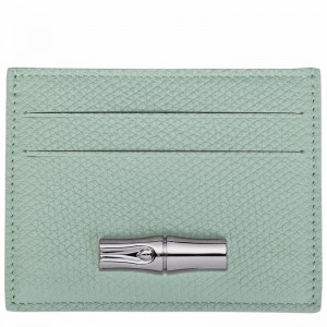 Porte-Carte Longchamp Le Roseau Femme Céladon Soldes | L3218HFP282