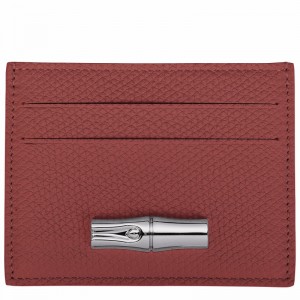 Porte-Carte Longchamp Le Roseau Femme Marron Soldes | L3218HFP404