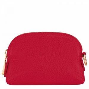 Porte-Monnaie Longchamp Le FOULONNÉ Femme Rouge Soldes | L3686021C39