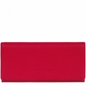 Portefeuilles Longchamp Le FOULONNÉ Continental Femme Rouge Soldes | L3044021C39