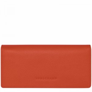 Portefeuilles Longchamp Le FOULONNÉ Continental Femme Orange Soldes | L3044021685