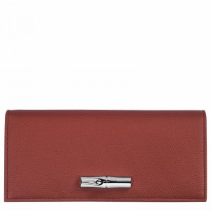 Portefeuilles Longchamp Le Roseau Flap Femme Marron Soldes | L3044HFP404