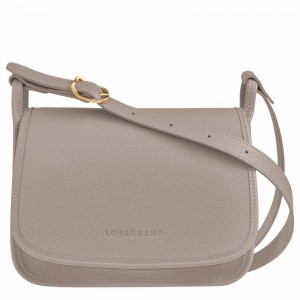 Sac Bandoulière Longchamp Le FOULONNÉ M Femme Grise Soldes | 10135021P55