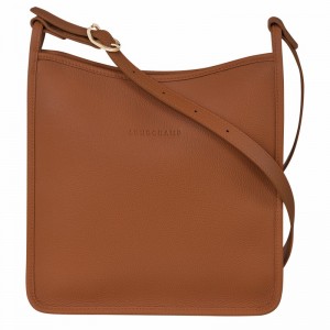 Sac Bandoulière Longchamp Le FOULONNÉ M Femme Caramel Soldes | 10140021121