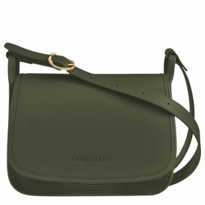 Sac Bandoulière Longchamp Le FOULONNÉ M Femme Kaki Soldes | 10135021892