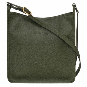 Sac Bandoulière Longchamp Le FOULONNÉ M Femme Kaki Soldes | 10140021892