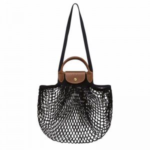 Sac Bandoulière Longchamp Le Pliage Filet L Femme Noir Soldes | 10121HVH001