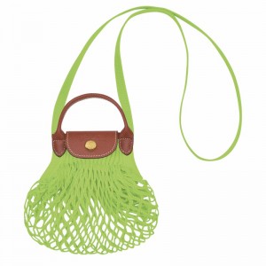 Sac Bandoulière Longchamp Le Pliage Filet XS Femme Vert Soldes | 10139HVH355