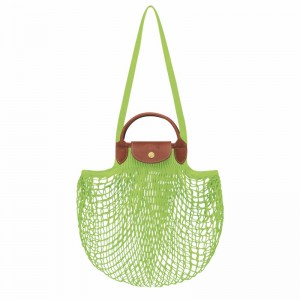 Sac Bandoulière Longchamp Le Pliage Filet L Femme Vert Soldes | 10121HVH355