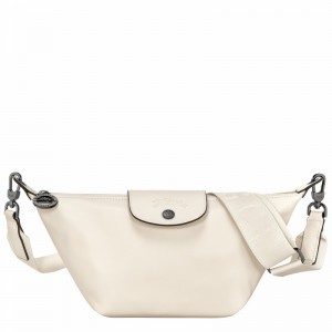 Sac Bandoulière Longchamp Le Pliage Xtra XS Femme Blanche Soldes | 10212987037