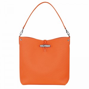 Sac Bandoulière Longchamp Le Roseau M Femme Orange Soldes | 10281HFP017