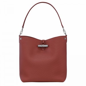 Sac Bandoulière Longchamp Le Roseau M Femme Marron Soldes | 10281HFP404