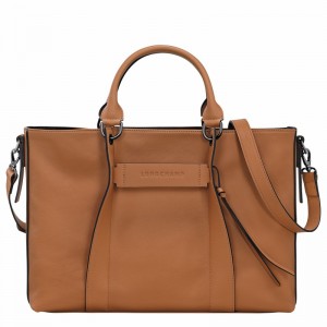 Sac a Main Longchamp 3D L Femme Beige Soldes | 10198HCV016