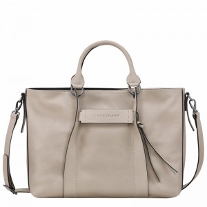 Sac a Main Longchamp 3D L Femme Grise Soldes | 10198HCV299