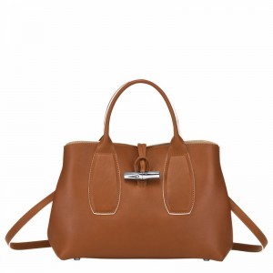 Sac a Main Longchamp Le Roseau M Femme Marron Soldes | 10058HQS504