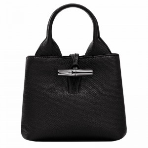 Sac a Main Longchamp Le Roseau XS Femme Noir Soldes | 10278HFP001