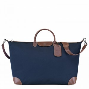 Sac de Voyage Longchamp Boxford M Femme Bleu Soldes | L1625080127