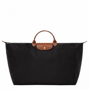 Sac de Voyage Longchamp Le Pliage Original M Homme Noir Soldes | L1625089001-