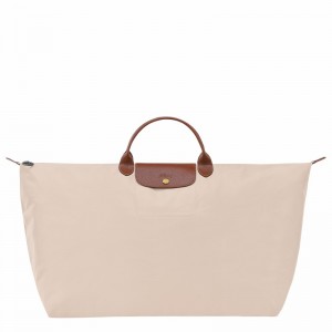 Sac de Voyage Longchamp Le Pliage Original M Homme Blanche Soldes | L1625089P71-