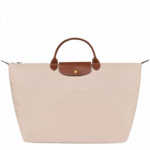 Sac de Voyage Longchamp Le Pliage Original S Femme Blanche Soldes | L1624089P71