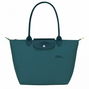 Sacs Fourre Tout Longchamp Le Pliage Green M Femme Paon Soldes | L2605919P89