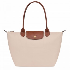 Sacs Fourre Tout Longchamp Le Pliage Original M Femme Blanche Soldes | L2605089P71