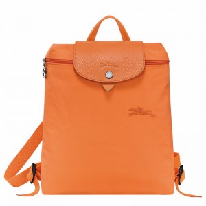 Sacs à Dos Longchamp Le Pliage Green M Femme Orange Soldes | L1699919P54