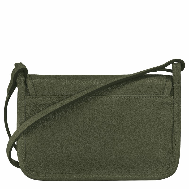 Clutch Longchamp Le FOULONNÉ XS Femme Kaki Soldes | 10133021892