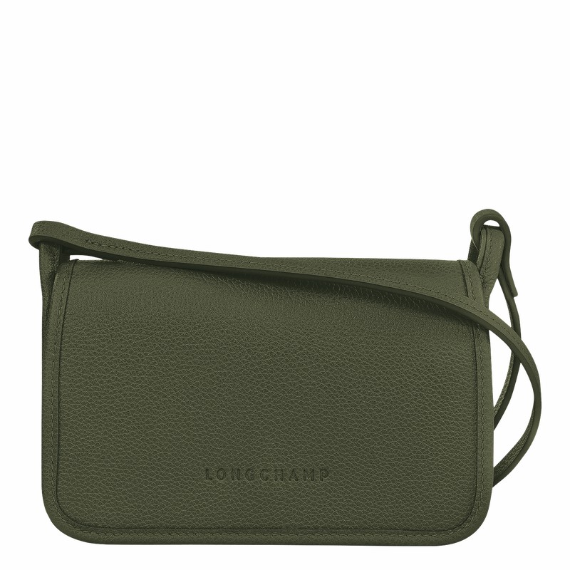 Clutch Longchamp Le FOULONNÉ XS Femme Kaki Soldes | 10133021892