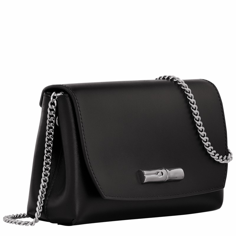 Clutch Longchamp Le Roseau Femme Noir Soldes | 10191HCN001