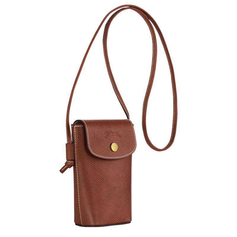 Coque Longchamp ÉPURE Femme Marron Soldes | 34193HYZ035