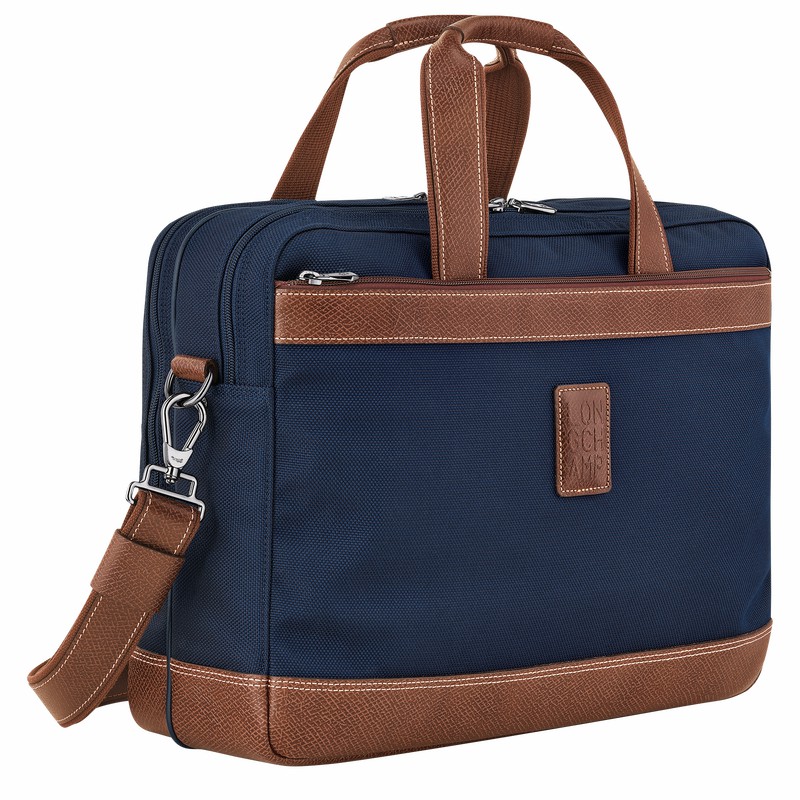 Mallette Longchamp Boxford L Homme Bleu Soldes | L1487080127