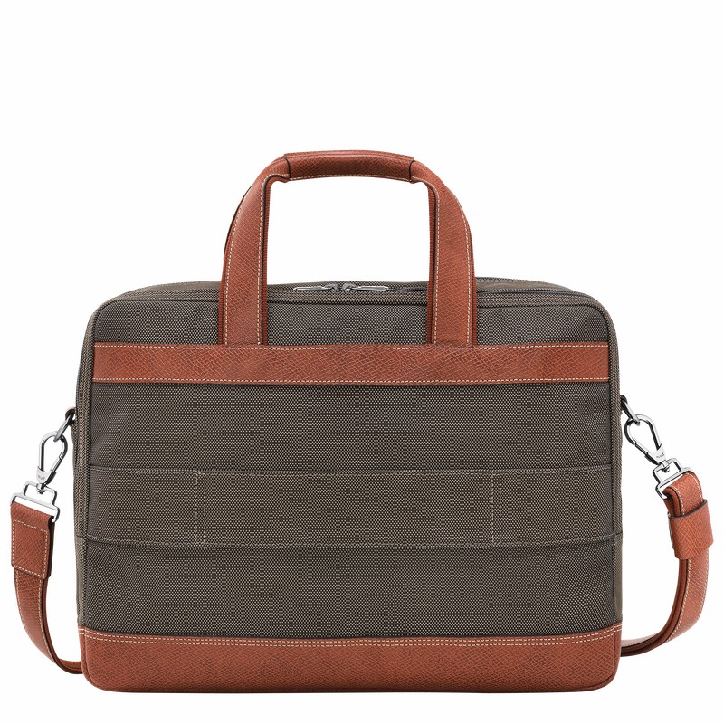 Mallette Longchamp Boxford L Homme Marron Soldes | L1487080042