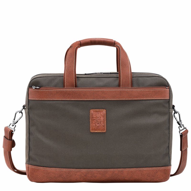 Mallette Longchamp Boxford L Homme Marron Soldes | L1487080042