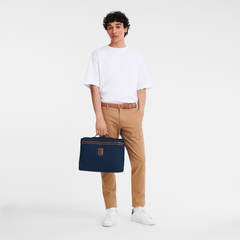 Mallette Longchamp Boxford S Homme Bleu Soldes | L2182080127