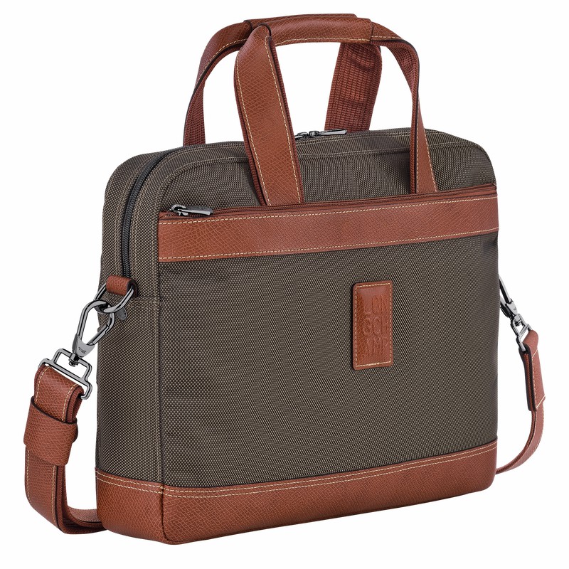 Mallette Longchamp Boxford S Homme Marron Soldes | L1486080042