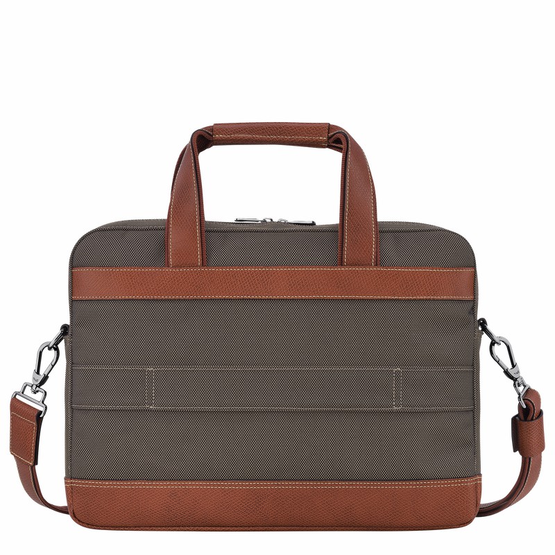 Mallette Longchamp Boxford S Homme Marron Soldes | L1486080042