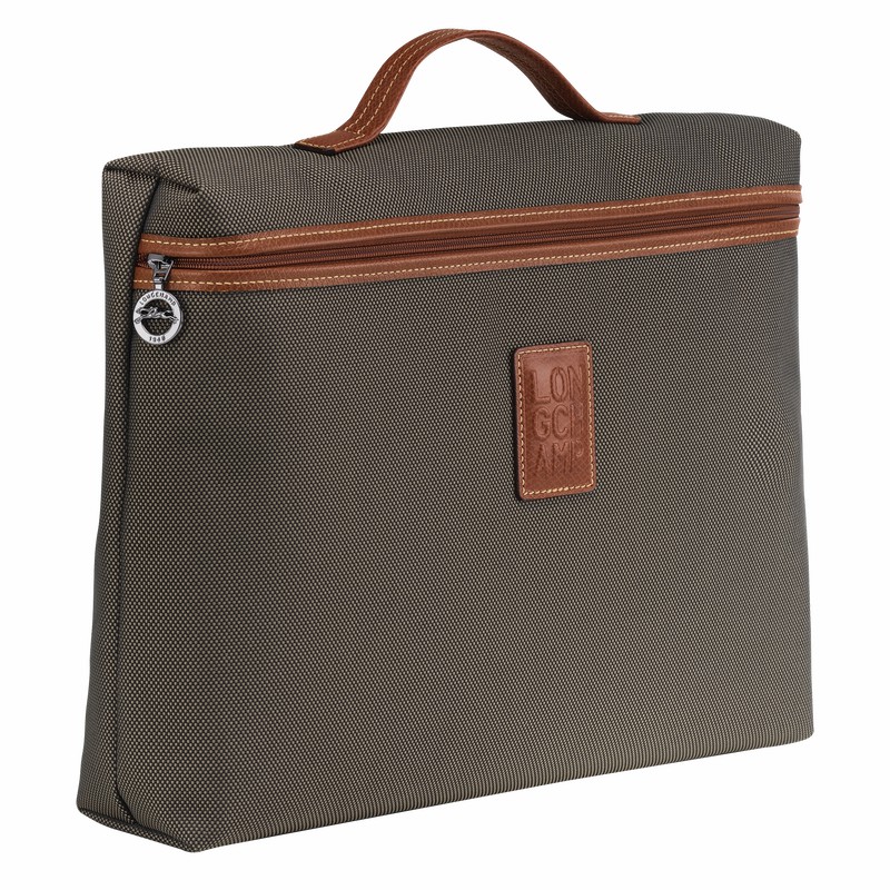 Mallette Longchamp Boxford S Homme Marron Soldes | L2182080042