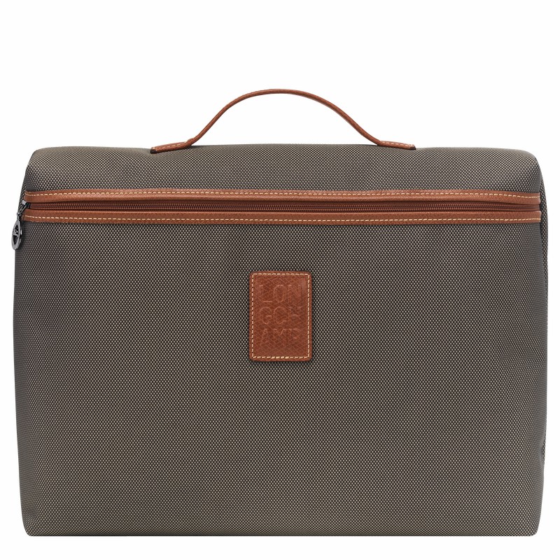 Mallette Longchamp Boxford S Homme Marron Soldes | L2182080042