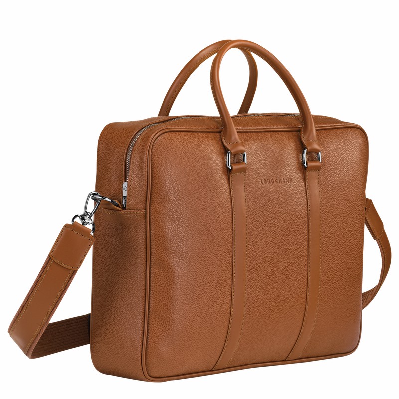 Mallette Longchamp Le FOULONNÉ M Femme Caramel Soldes | L2123021F72