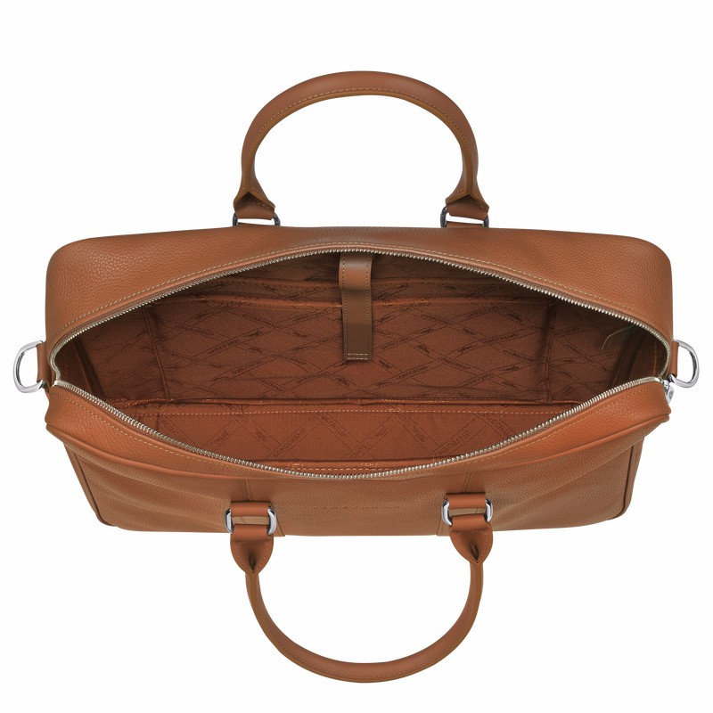 Mallette Longchamp Le FOULONNÉ M Femme Caramel Soldes | L2123021F72