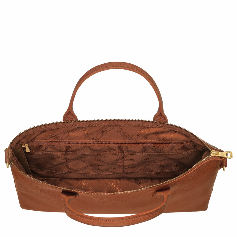 Mallette Longchamp Le FOULONNÉ S Femme Caramel Soldes | 20032021121