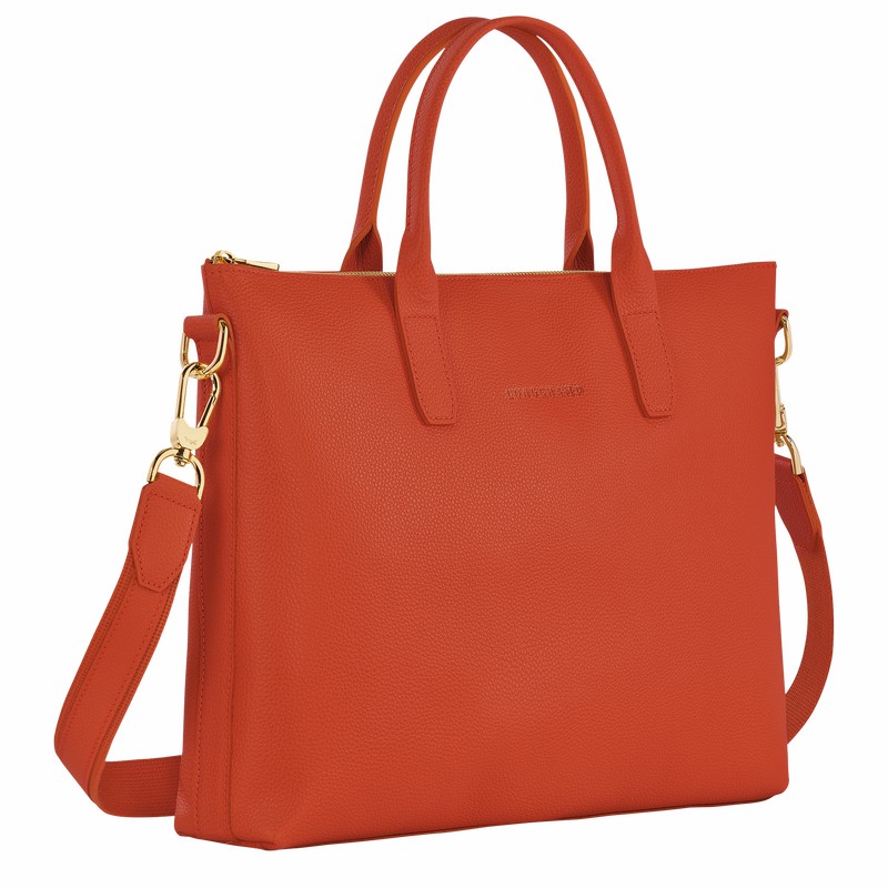 Mallette Longchamp Le FOULONNÉ S Femme Orange Soldes | 20032021685