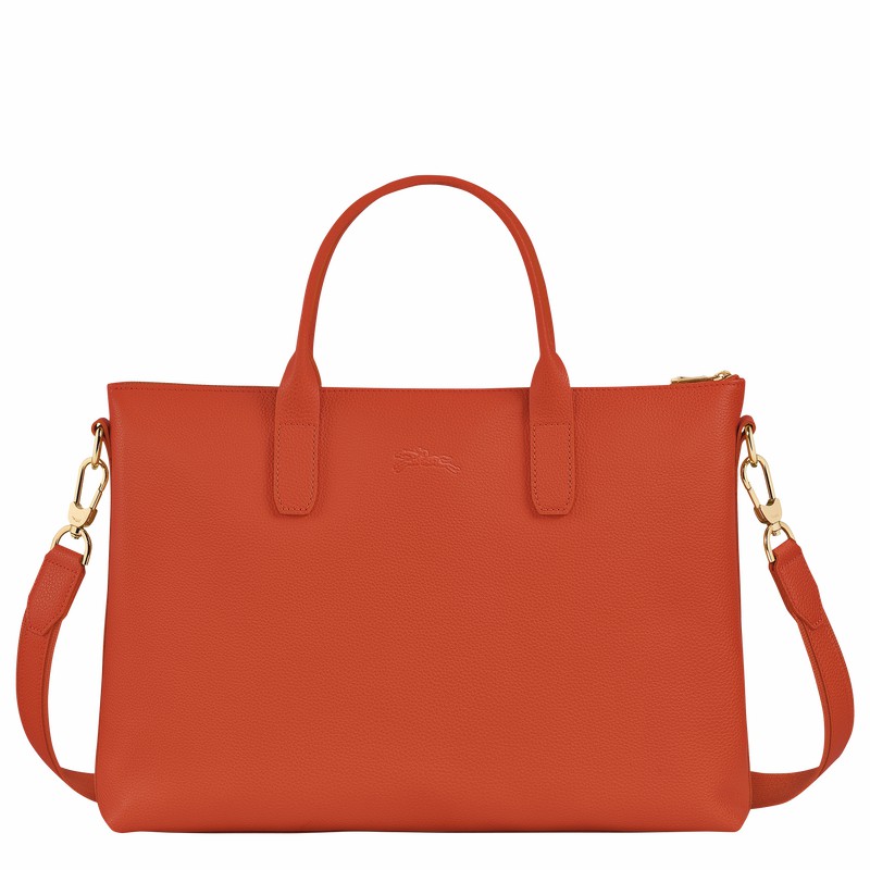 Mallette Longchamp Le FOULONNÉ S Femme Orange Soldes | 20032021685